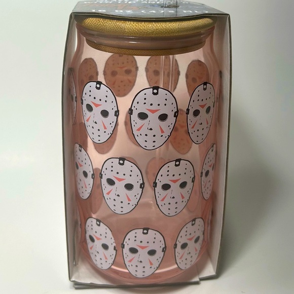 Friday The 13th - Silver Buffalo - Jason Vorhees Glass Jar Tumbler - BNIB - Picture 2 of 12
